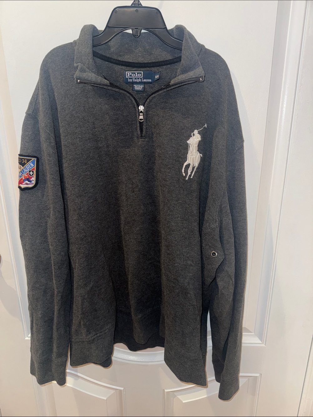 Polo Ralph Lauren Quarter Zip Pullover XXL Gray Big Pony Sweatshirt Men’s